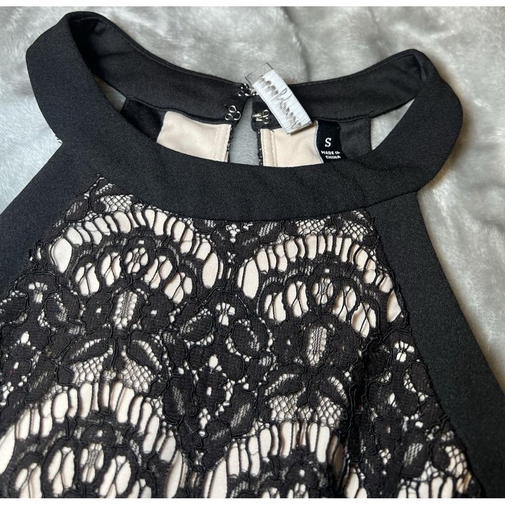 Speechless Womens Size Small Lace Halter Dress Black Fit Flare Party Cocktail - Picture 13 of 16
